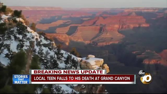 San Diego teen falls to his death at the Grand Canyon - 10News.com KGTV