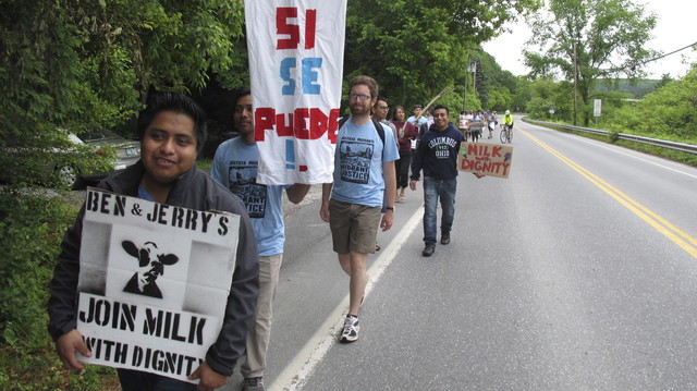 Scores of farm workers, activists marching on Ben & Jerry's