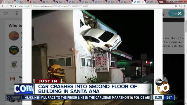 Speeding Car Goes Airborne, Crashes Into 2nd Floor Of California Building