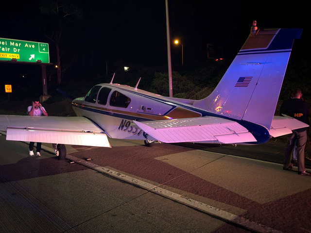 Plane Makes Emergency Landing On Costa Mesa Freeway After Engine Failure Plane Makes Emergency Landing On Costa Mesa Freeway After Engine Failure