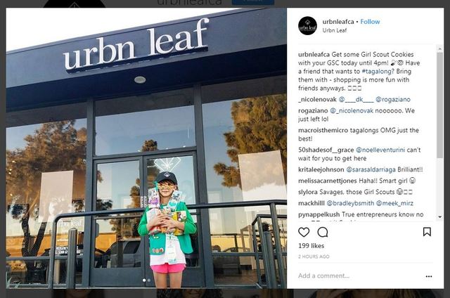 California Girl Scout sells 312 boxes of cookies near pot dispensary California Girl Scout sells 312 boxes of cookies near pot dispensary