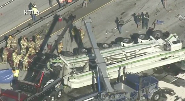 At least 4 dead in fiery crash on Southern California freeway