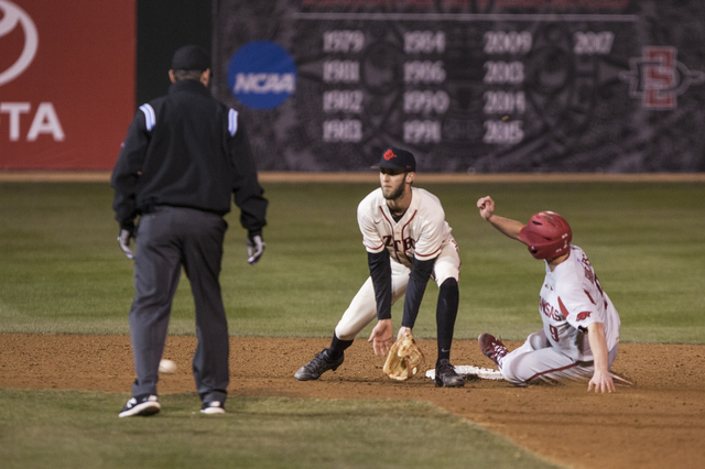 Aztecs fall to No. 4 Arkansas, 5-2, after ninth inning letdown
