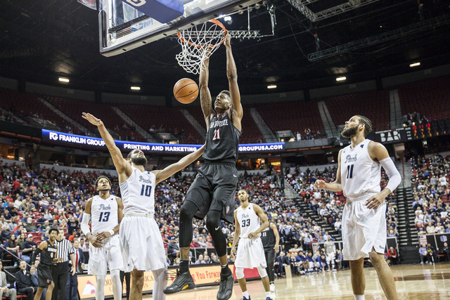 Aztecs decimate No. 22 Nevada, 90-73, advance to MW tournament championship