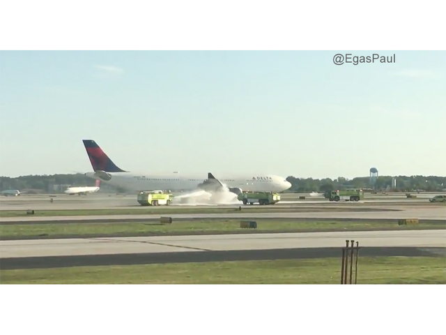 Delta plane with smoking engine lands safely in Atlanta airport