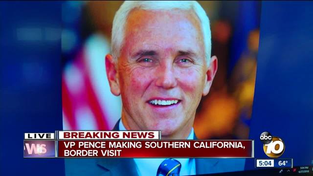 Pence blasts 'weak' immigration laws in speech at US-Mexico border