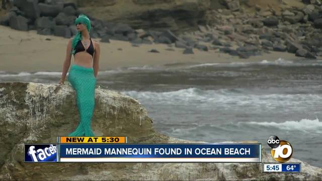 mermaid mysteriously placed on the rock at sunset cliffs 10news