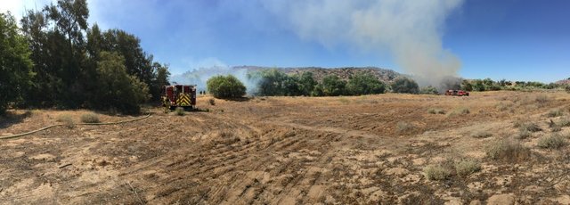 Smoke seen as firefighters battle Lakeside fire