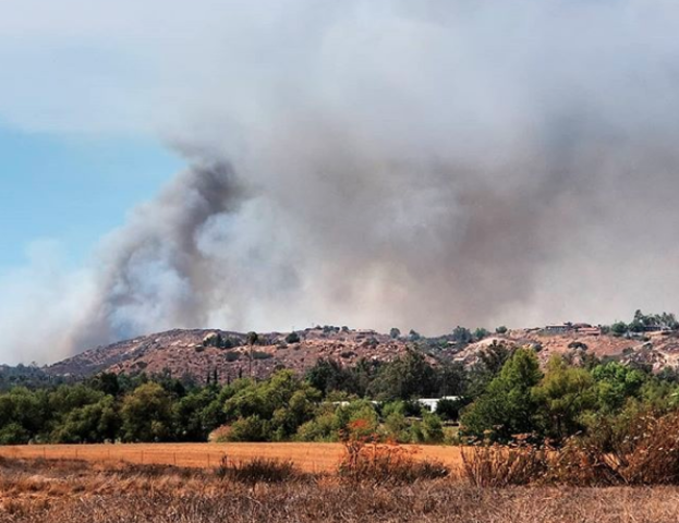 PHOTOS: Brush fire burns in San Pasqual Valley