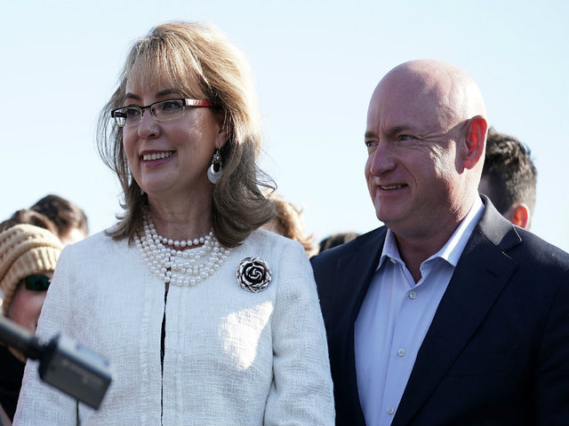 Former Rep. Gabrielle Giffords, astronaut Mark Kelly being honored with award aboard USS Midway