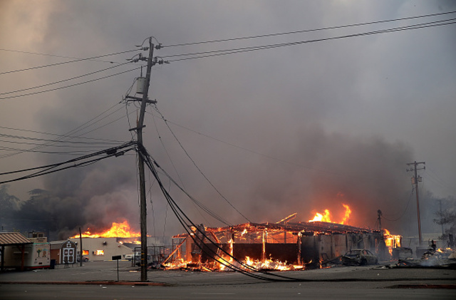 Pacific Gas & Electric reports power line problem near Camp Fire